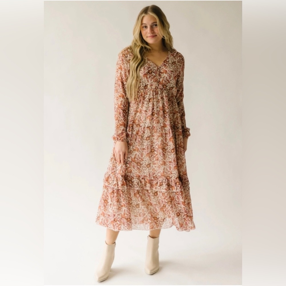 Piper and Scoot Halpert Tiered Midi Dress